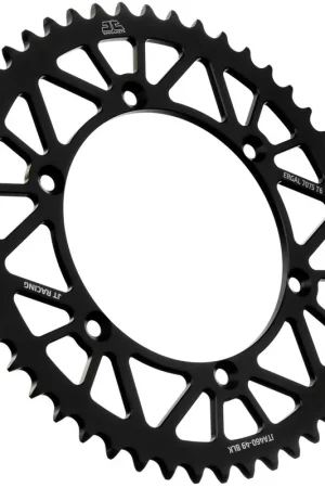 JT Sprockets - REAR RACELITE ALU 49T BLACK, 520 - Sprockets - Geschikt voor diverse Kawasaki en Suzuki modellen In De Mode
